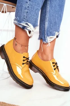 Damskie Półbuty Lakierowane Żółte Do It Better!