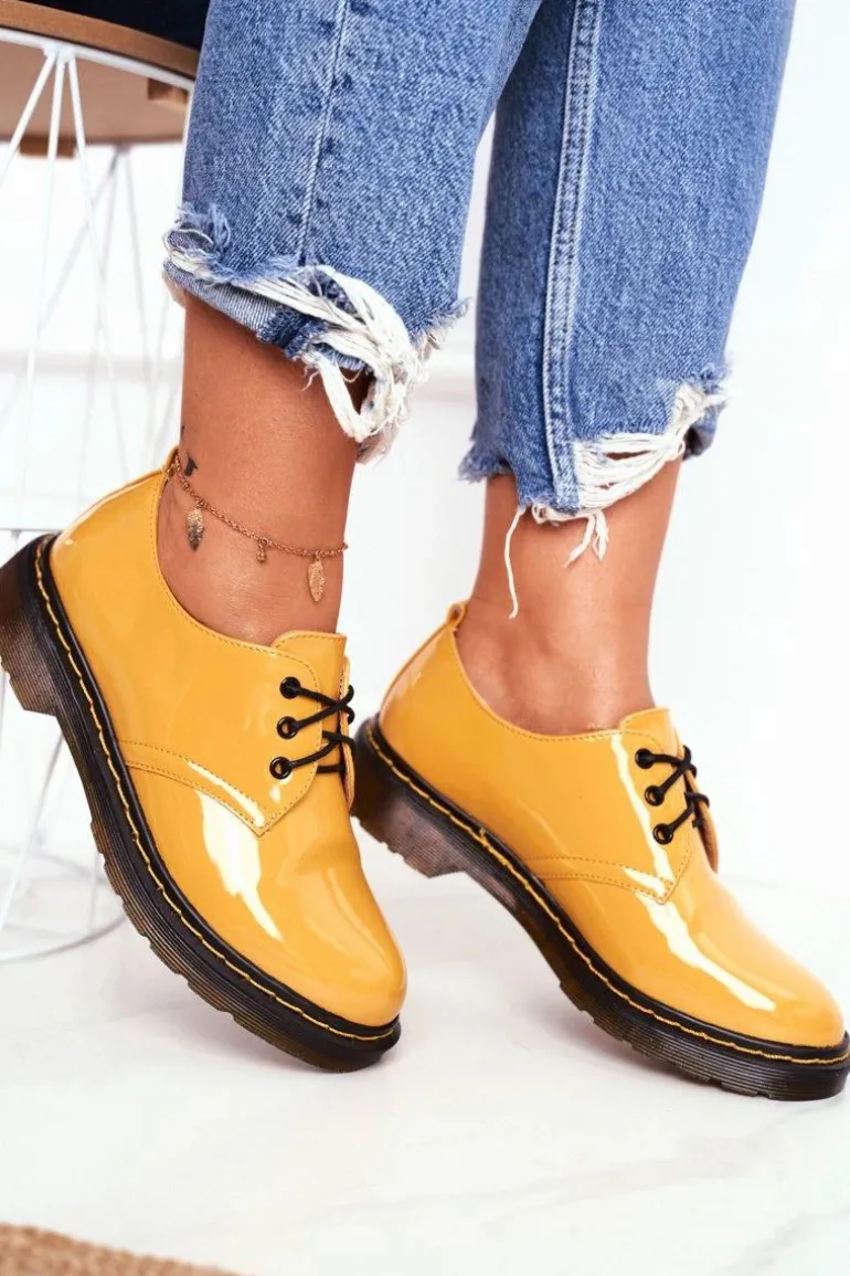 Damskie Półbuty Lakierowane Żółte Do It Better!