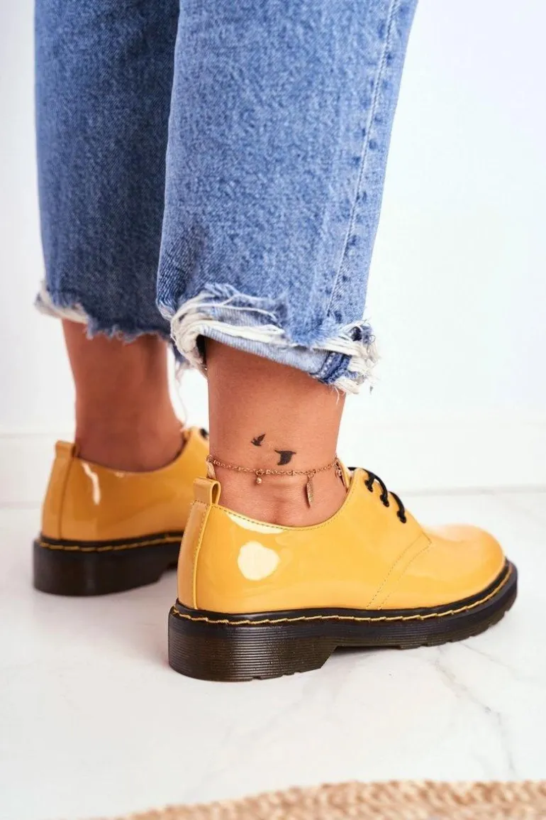 Damskie Półbuty Lakierowane Żółte Do It Better!