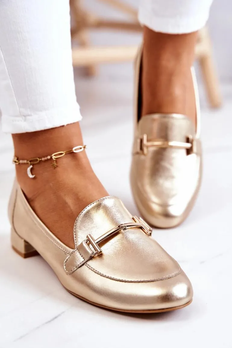 Damskie Półbuty Laura Messi 2121 Złote