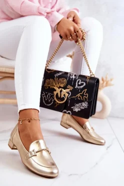 Damskie Półbuty Laura Messi 2121 Złote