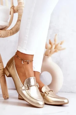 Damskie Półbuty Laura Messi 2121 Złote