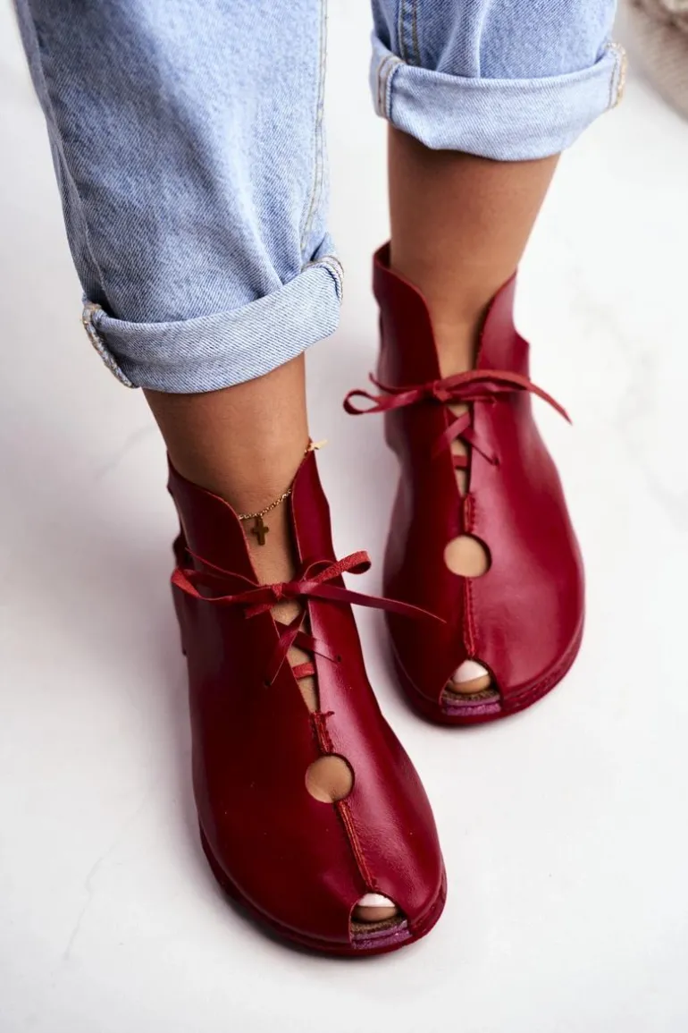 Damskie Półbuty Maciejka Czerwone 03426-08