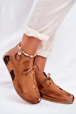 Damskie Półbuty Maciejka Rude 03426-19