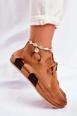 Damskie Półbuty Maciejka Rude 03426-19