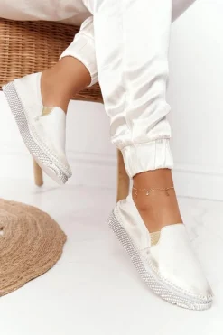 Damskie Półbuty Maciejka Wsuwane Skórzane Złote 03512-25