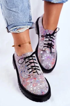 Damskie Półbuty Oxfordy Popiel Skórzane Maciejka 04087-13