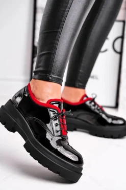 Damskie Półbuty Skórzane Visconi Czarne 7427936