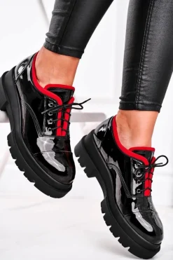 Damskie Półbuty Skórzane Visconi Czarne 7427936