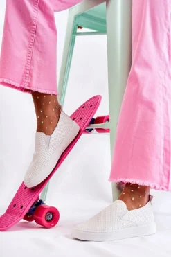 Damskie Półbuty Wsuwane Białe Viviana