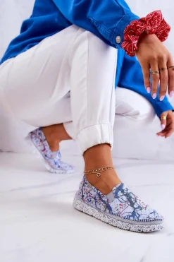 Damskie Półbuty Wsuwane Skórzane Maciejka 03512-39 Niebieskie