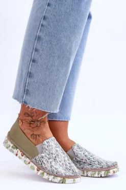 Damskie Półbuty Wsuwane Skórzane Maciejka 03512-51 Zielone