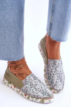 Damskie Półbuty Wsuwane Skórzane Maciejka 03512-51 Zielone