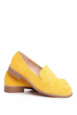 Damskie Półbuty Zamszowe Żółte Cintra