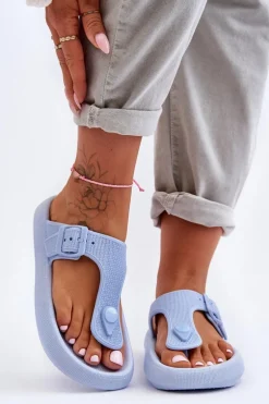 Damskie Piankowe Japonki Niebieskie Apolla