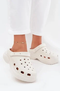 Damskie Piankowe Klapki Białe Elisra