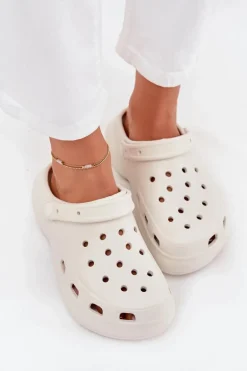 Damskie Piankowe Klapki Białe Elisra