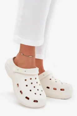 Damskie Piankowe Klapki Białe Elisra