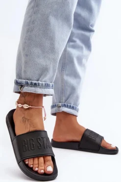 Damskie Piankowe Klapki Big Star MM274715 Czarne