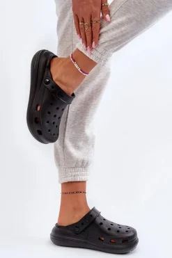 Damskie Piankowe Klapki Czarne Ilariana