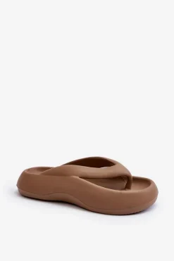 Damskie Piankowe Klapki Japonki Khaki Roux