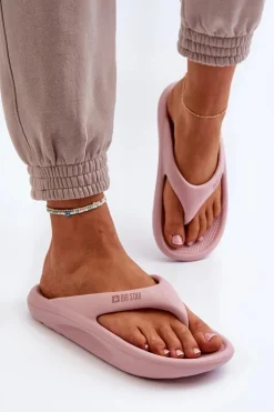 Damskie Piankowe Klapki Japonki Big Star NN274A650 Różowe