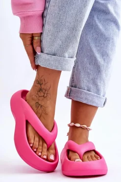 Damskie Piankowe Klapki Japonki Różowe Roux