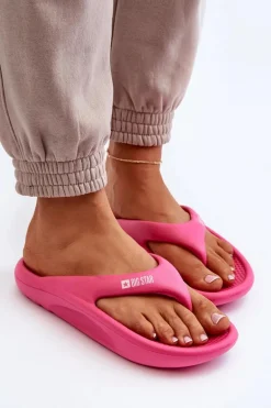 Damskie Piankowe Klapki Japonki Big Star NN274A651 Fuksja