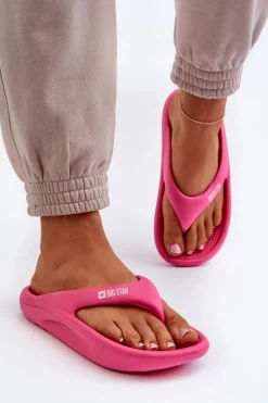 Damskie Piankowe Klapki Japonki Big Star NN274A651 Fuksja