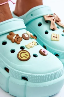 Damskie Piankowe Klapki Kroksy Z Ozdobami Zielone Marlett