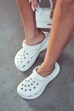 Damskie Piankowe Klapki Kroksy Biały Coline