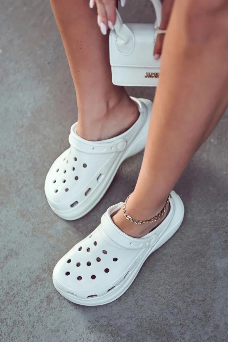 Damskie Piankowe Klapki Kroksy Biały Coline