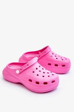 Damskie Piankowe Klapki Kroksy Ciemnoróżowe Coline