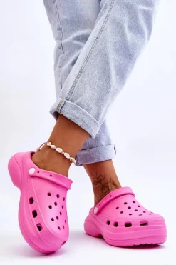 Damskie Piankowe Klapki Kroksy Ciemnoróżowe Coline