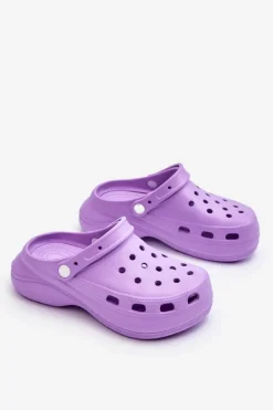 Damskie Piankowe Klapki Kroksy Fioletowe Coline