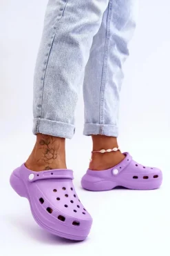 Damskie Piankowe Klapki Kroksy Fioletowe Coline