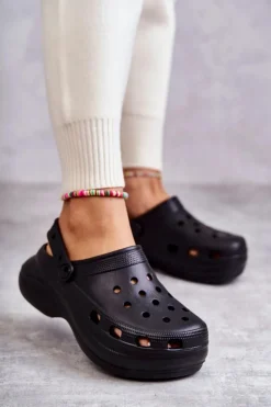 Damskie Piankowe Klapki Kroksy Czarne Coline