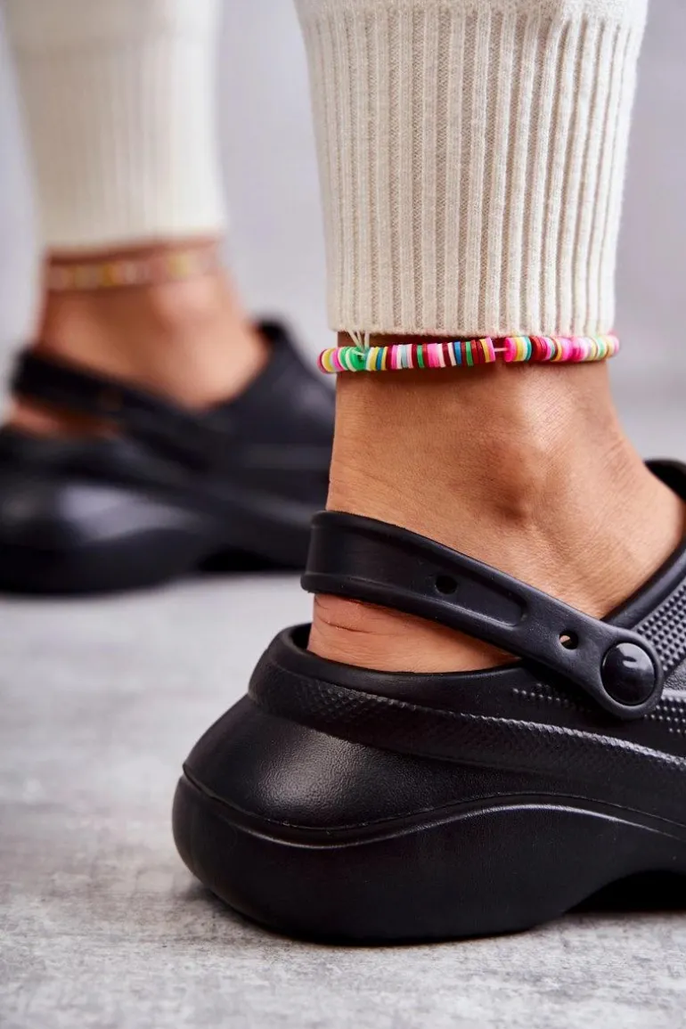 Damskie Piankowe Klapki Kroksy Czarne Coline