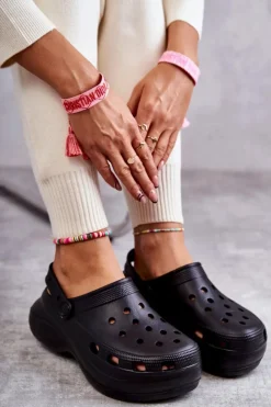 Damskie Piankowe Klapki Kroksy Czarne Coline