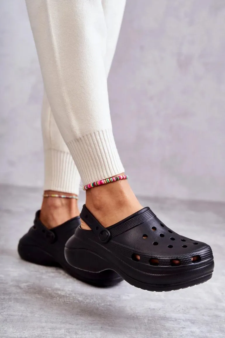 Damskie Piankowe Klapki Kroksy Czarne Coline