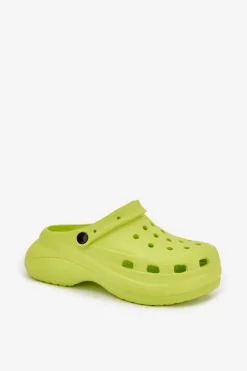 Damskie Piankowe Klapki Limonkowe Elisra