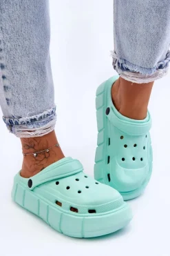 Damskie Piankowe Klapki Na Platformie Miętowe Beckett