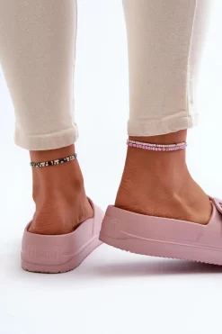 Damskie Piankowe Klapki Na Platformie Z Klamrą Big Star NN274A663 Różowe