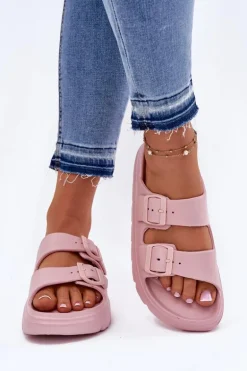 Damskie Piankowe Klapki Na Platformie Różowe Melorea