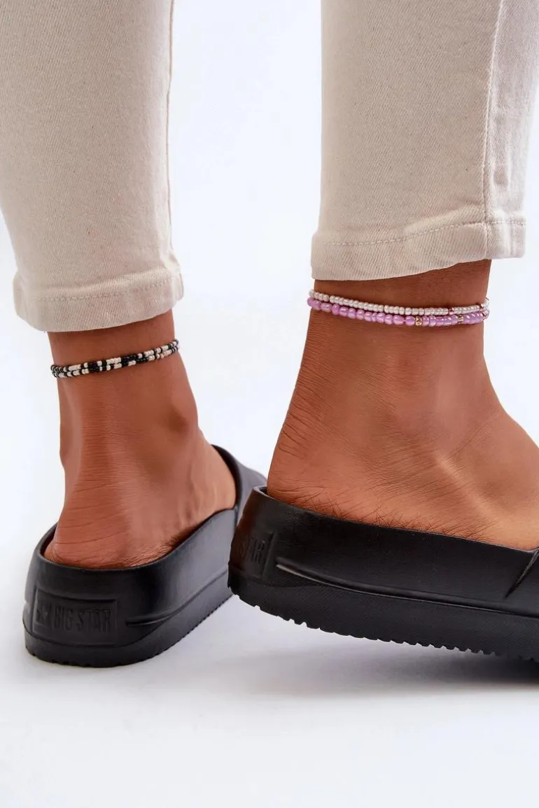 Damskie Piankowe Klapki Na Platformie Z Klamrą Big Star NN274A662 Czarne