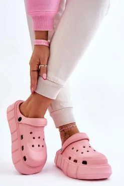 Damskie Piankowe Klapki Na Platformie Różowe Beckett