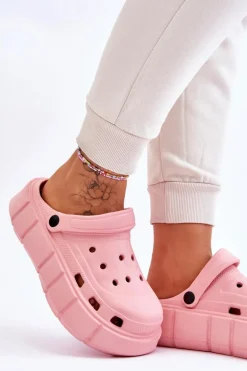 Damskie Piankowe Klapki Na Platformie Różowe Beckett