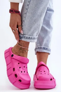 Damskie Piankowe Klapki Na Platformie Fuksja Beckett