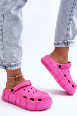 Damskie Piankowe Klapki Na Platformie Fuksja Beckett