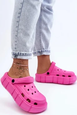 Damskie Piankowe Klapki Na Platformie Fuksja Beckett